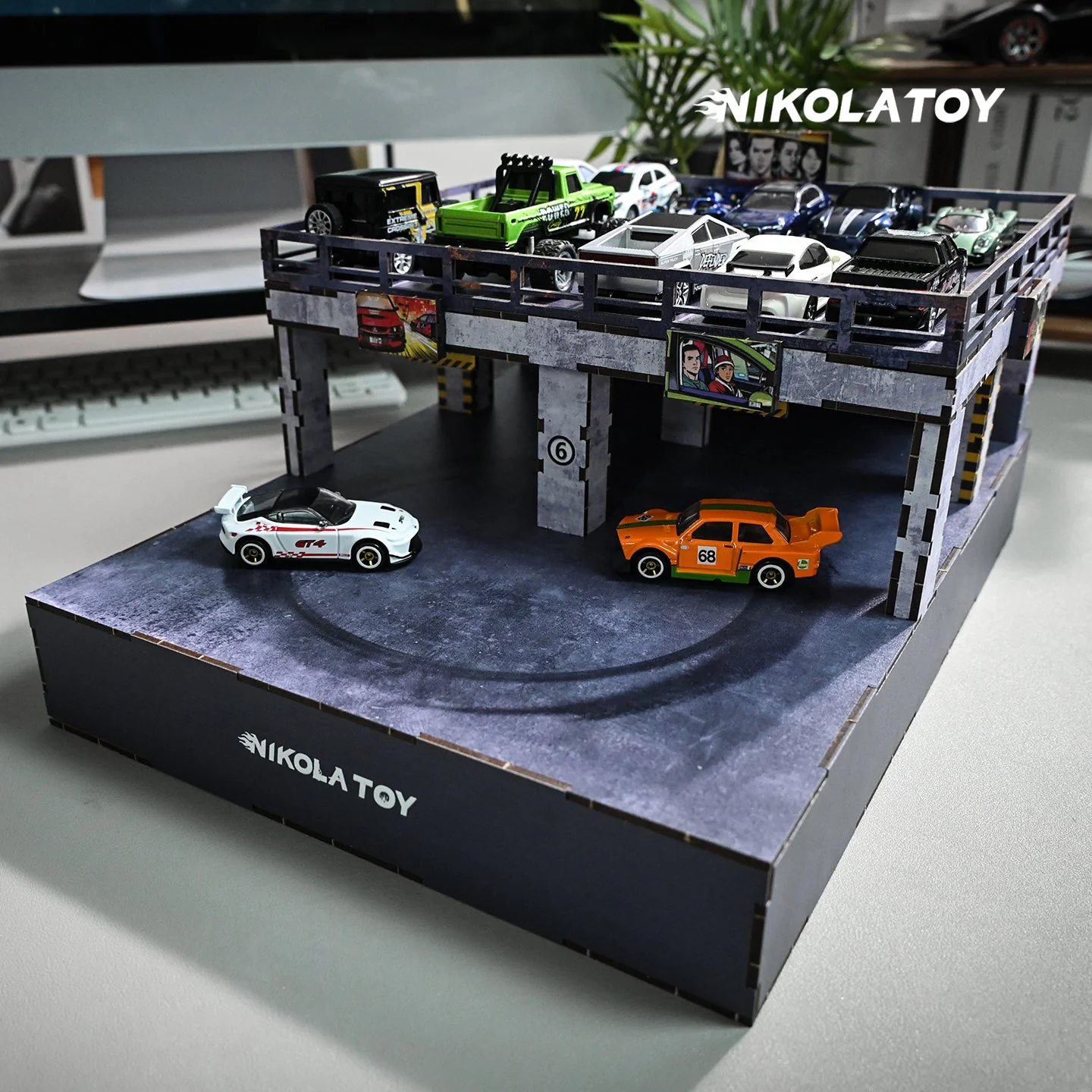 1:64 Electric Drift Turntable Car Model Parking Lot - Image 3