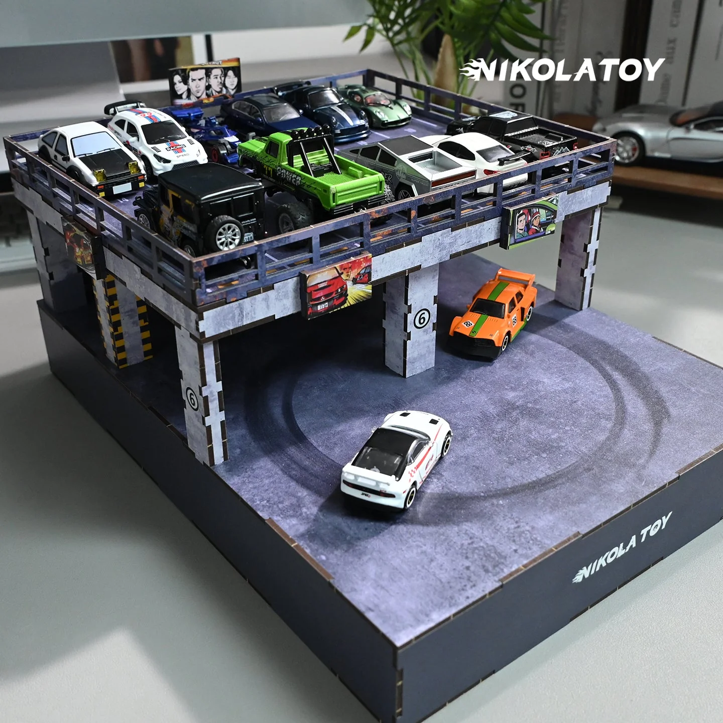 1:64 Electric Drift Turntable Car Model Parking Lot - Image 4