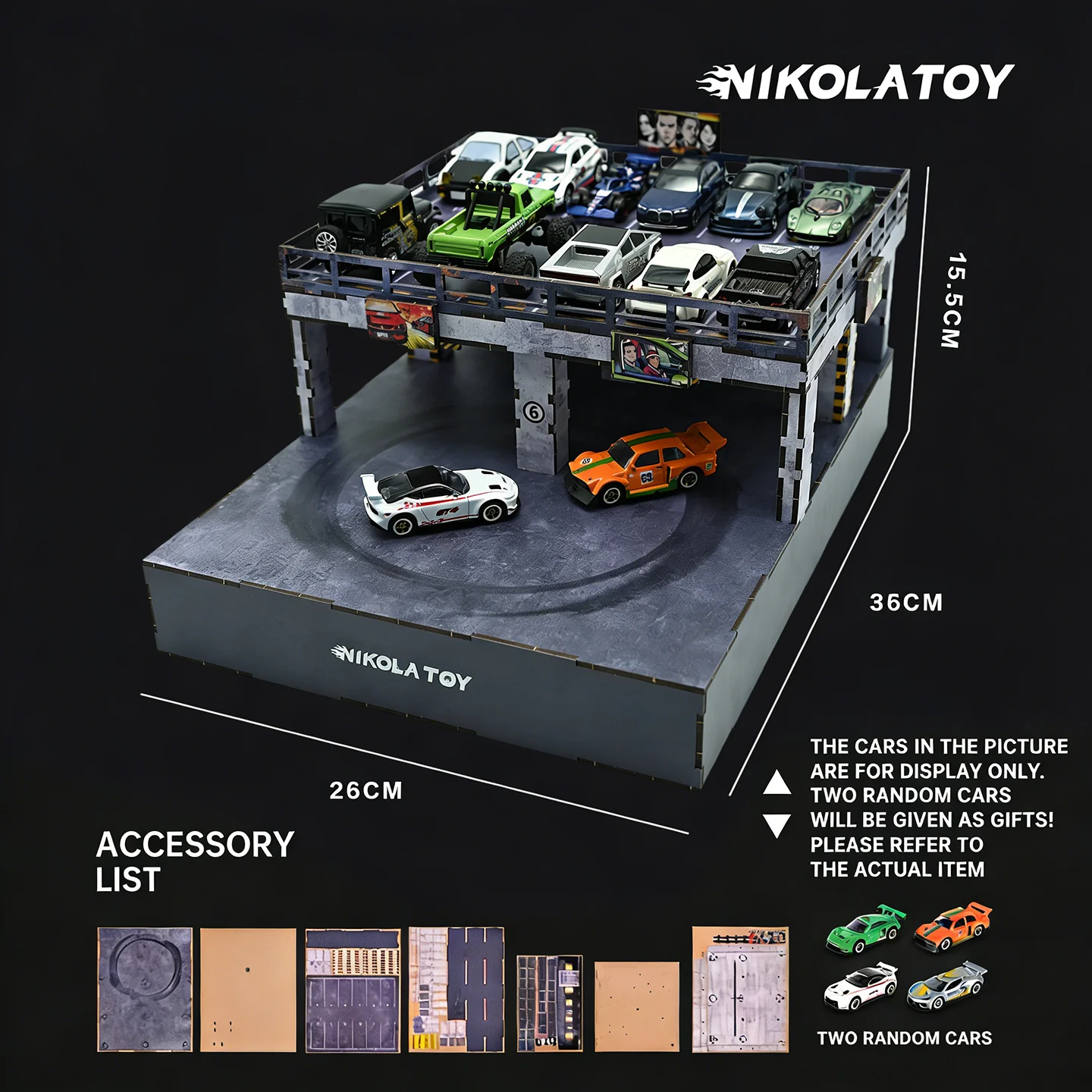 1:64 Electric Drift Turntable Car Model Parking Lot - Image 6
