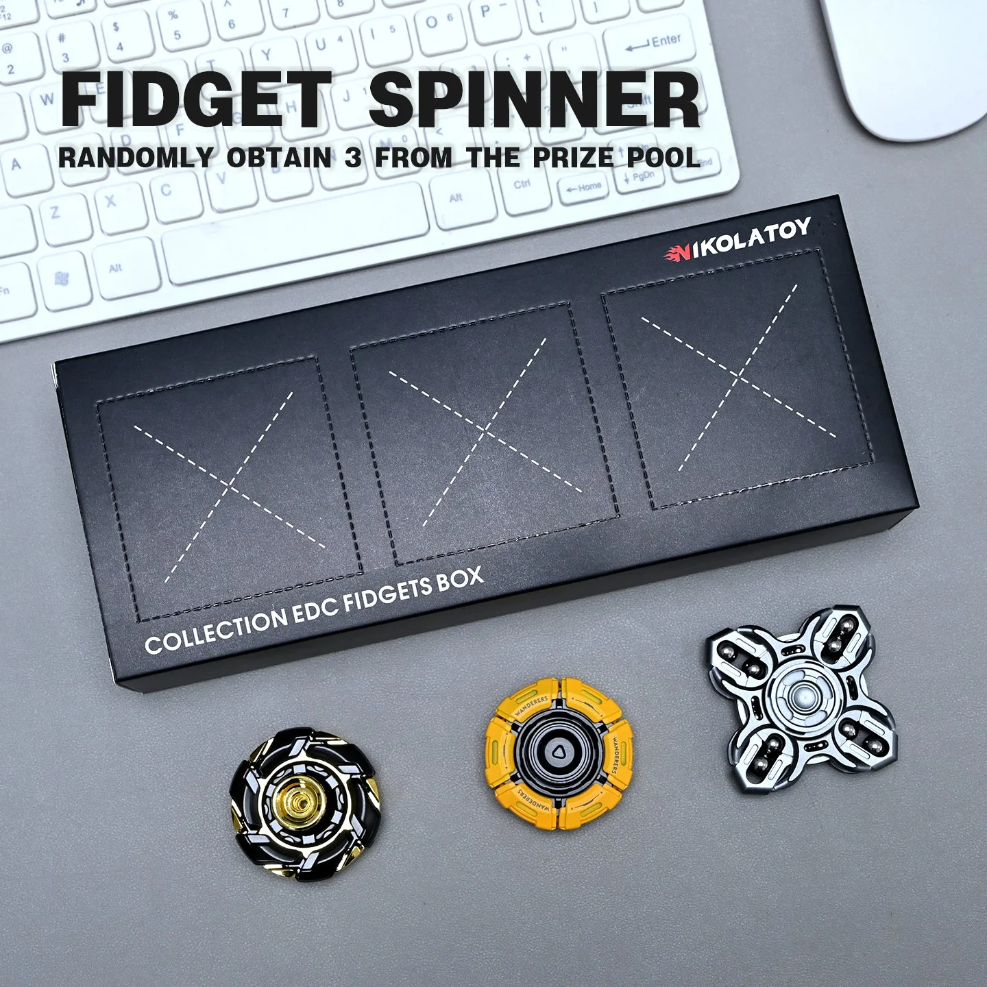 Fidgets Spinner Toy Poking Lottery - 3Pack - Image 3