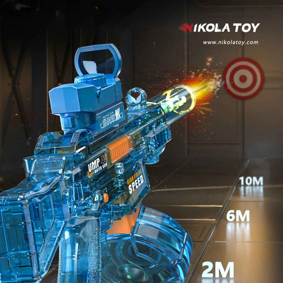 High Performance UMP45 Electric Continuous Water Gun With Flashing Lights - Image 2