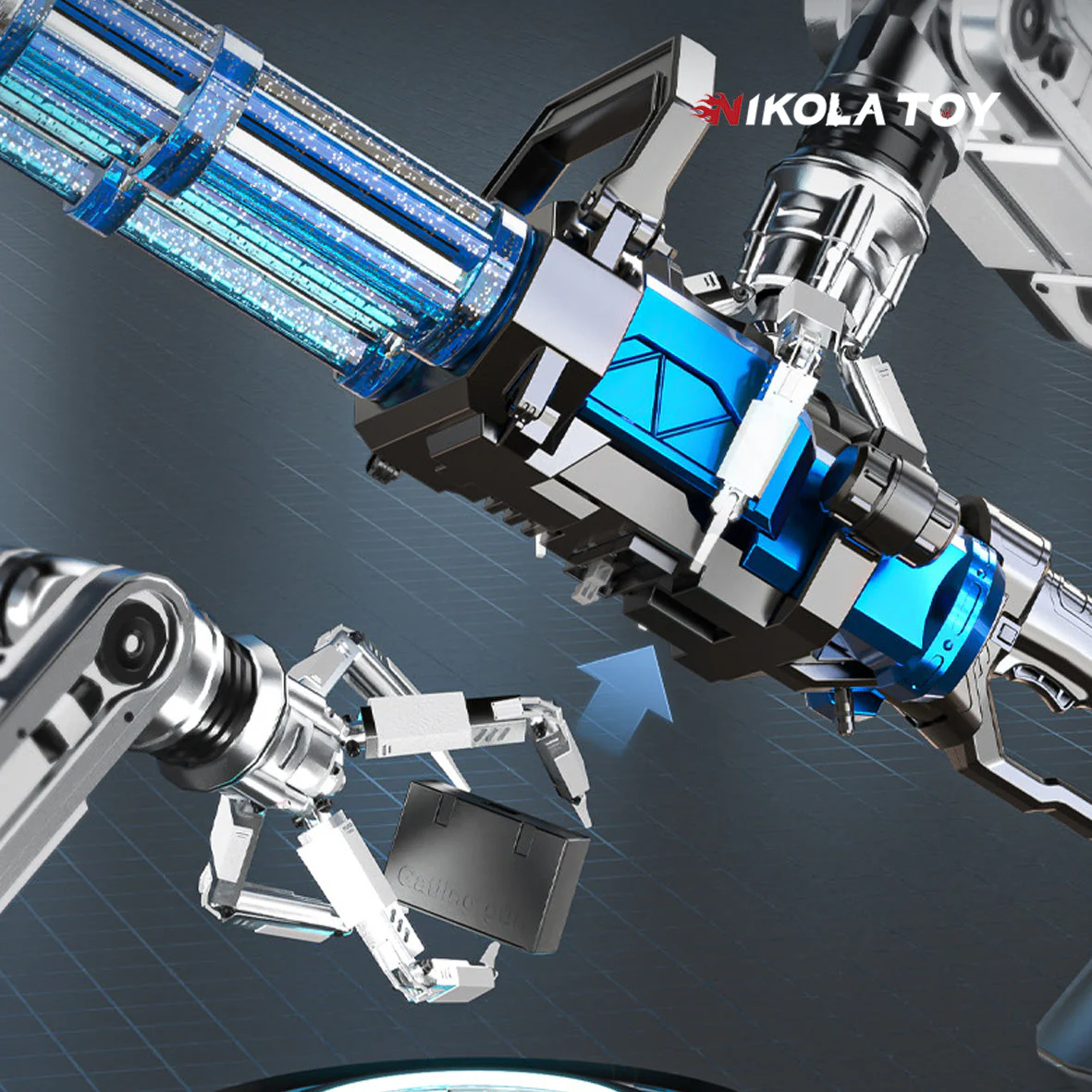 High Speed Shooting Dual Muzzle Gatling Water Gun Backpack (Muzzle LED) - Image 4