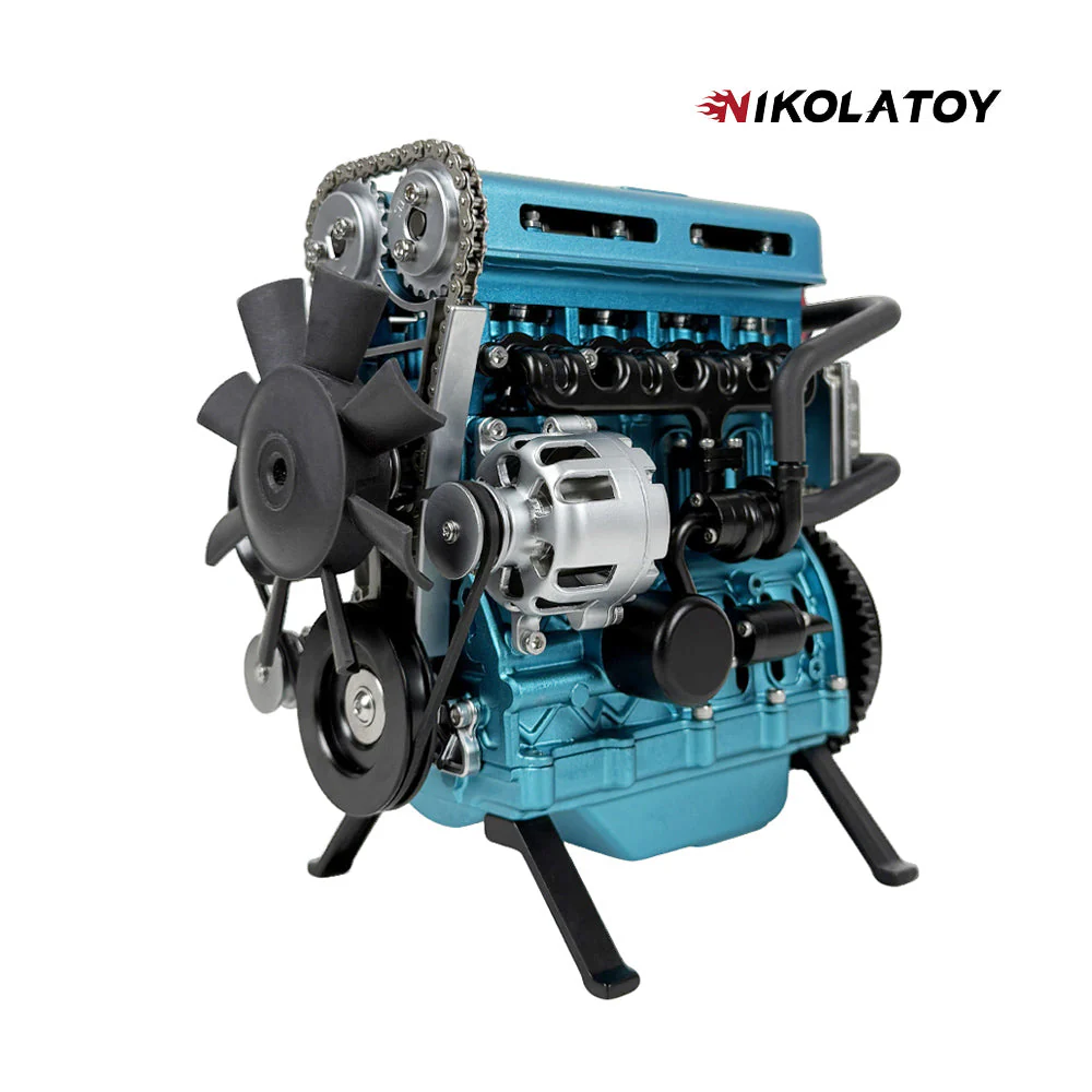 TECHING L4 Car Engine Model Full Metal Assembling Four- Cylinder Building Kits - Image 7