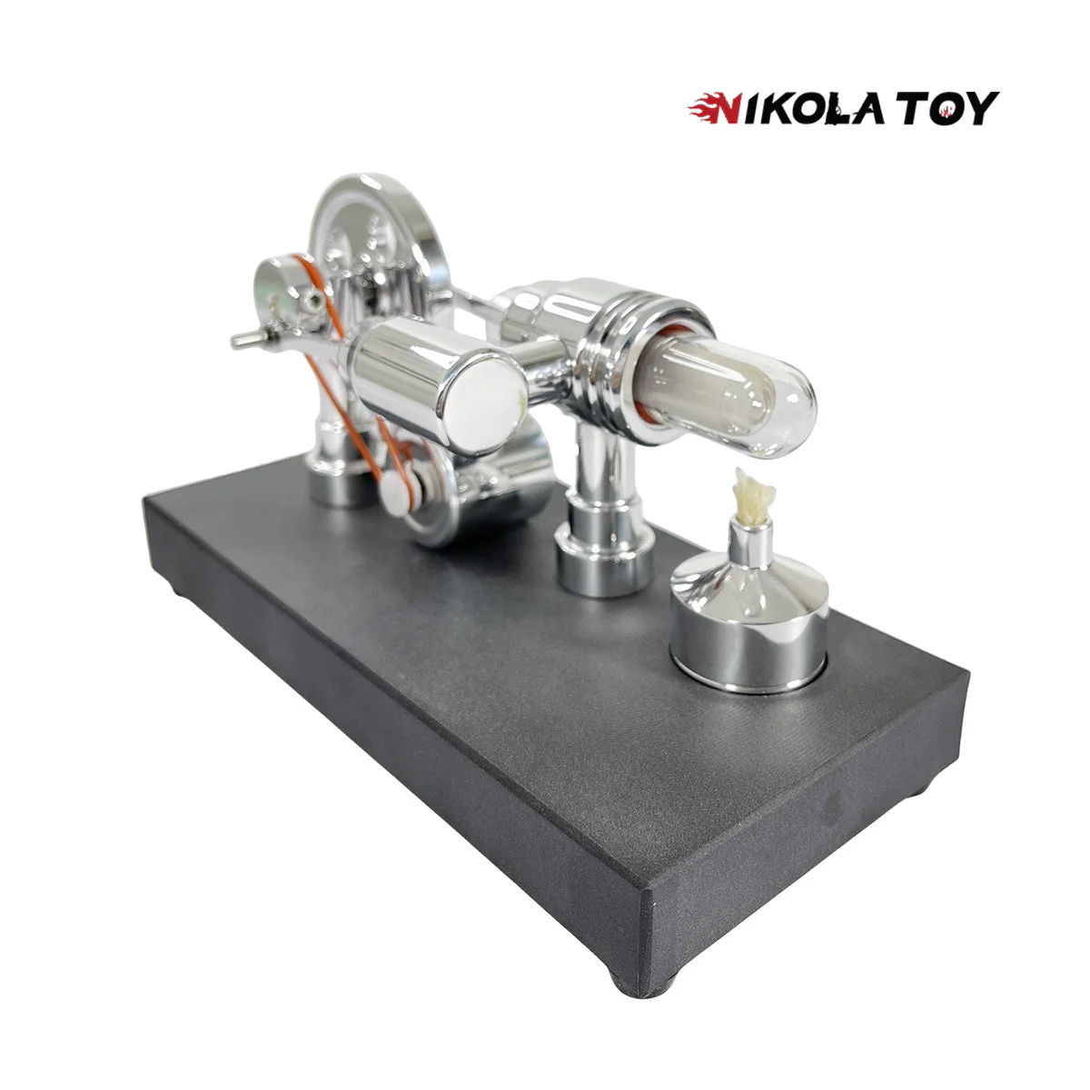 Mirror Polished Stirling Engine With Embedded Voltmeter And USB Plug - Image 6