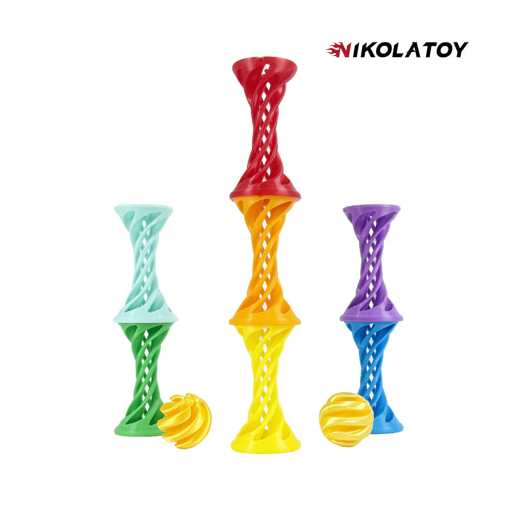 3D Printed Rainbow Spiral Ejection Decompression Ball - Image 5