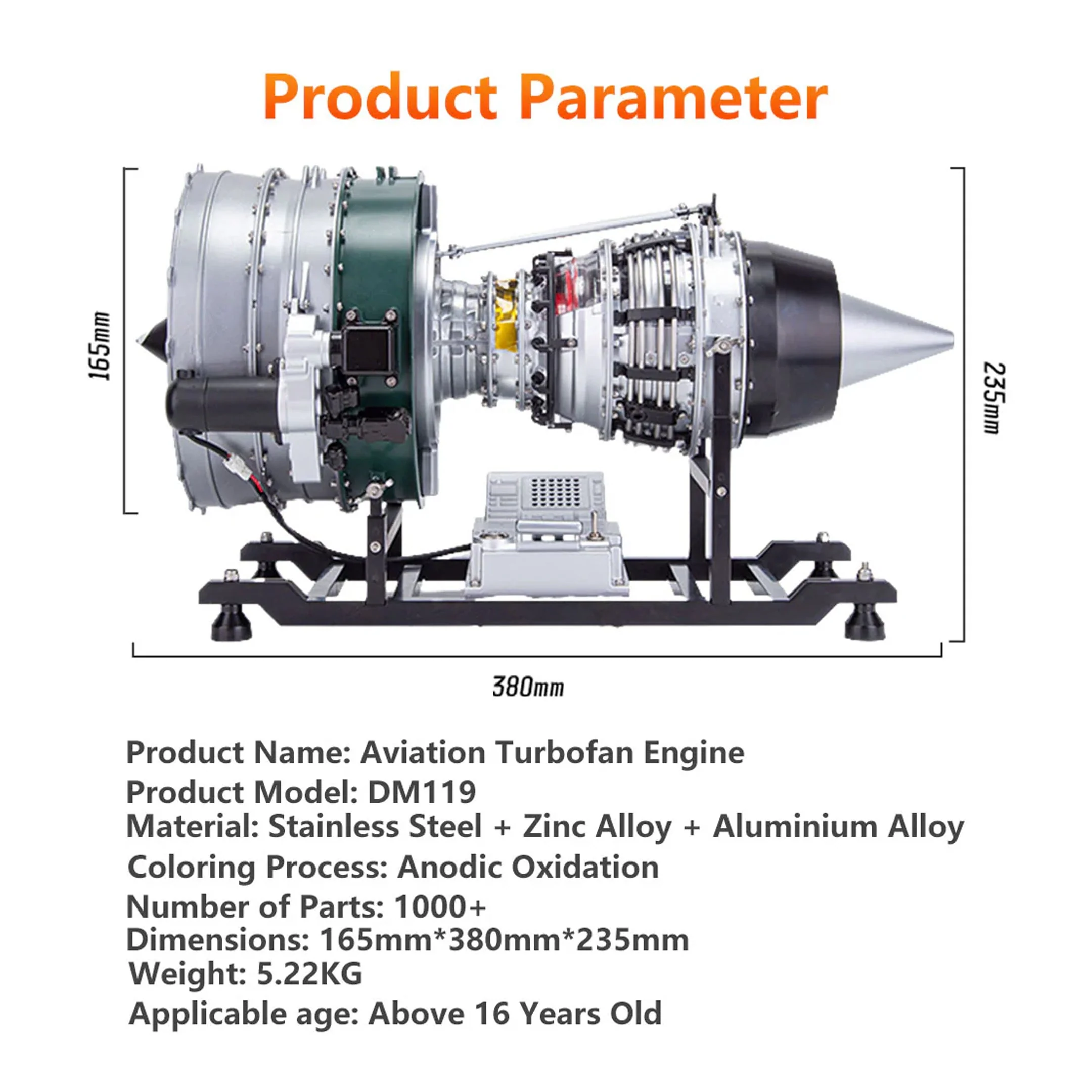 TECHING Large Size Turbofan Engine Model - DIY KIT（15In） - Image 3