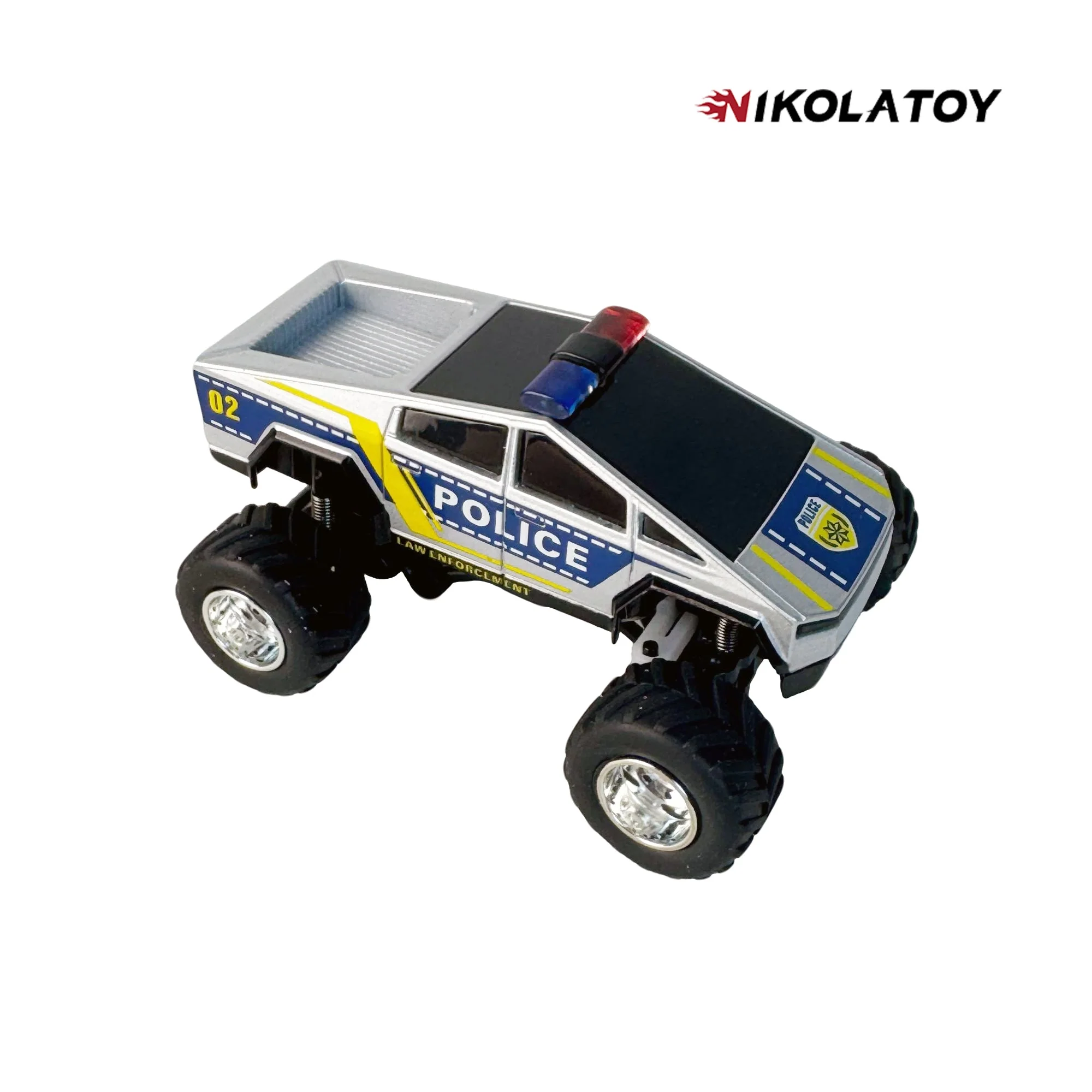 1:64 Police Cybertruck Remote Control Car - Image 2