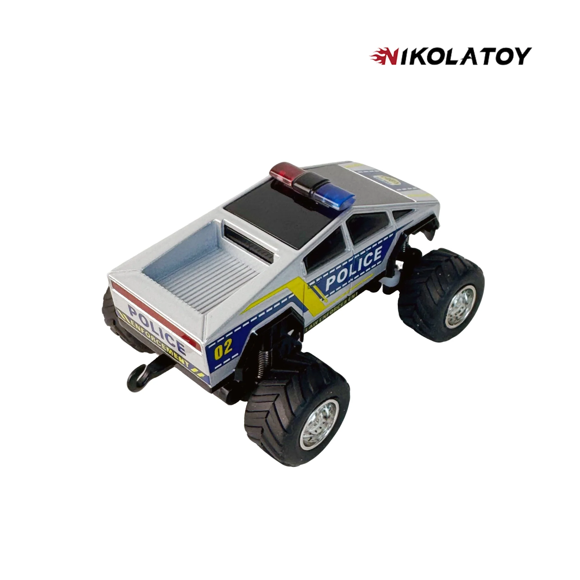1:64 Police Cybertruck Remote Control Car - Image 3