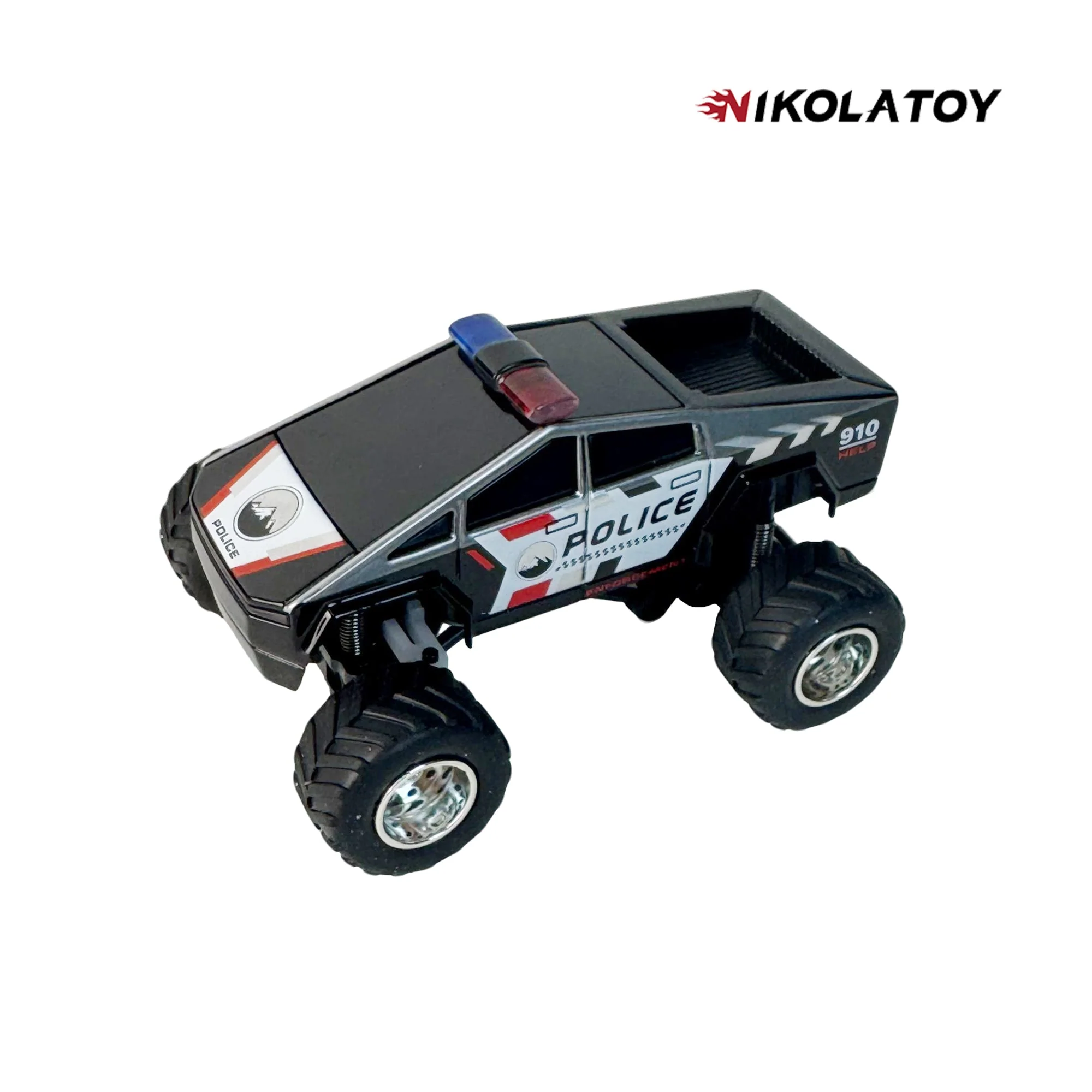 1:64 Police Cybertruck Remote Control Car - Image 4