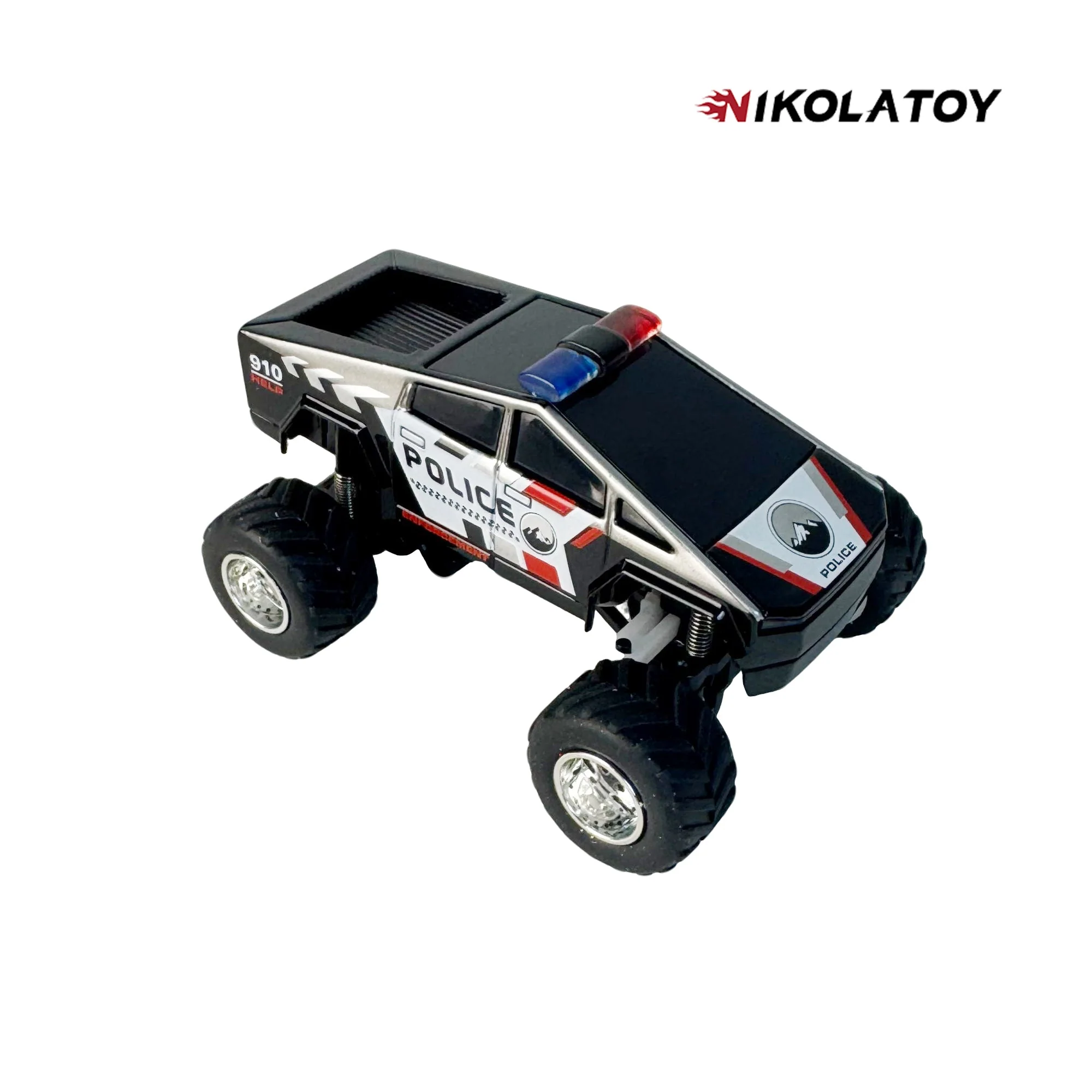 1:64 Police Cybertruck Remote Control Car - Image 5