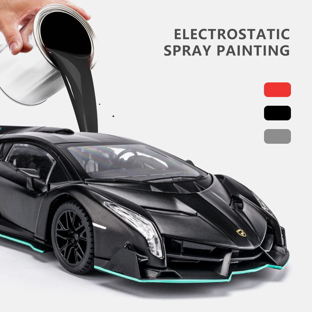Alloy 1/22 Lamborghini Poison Model Car - Image 4