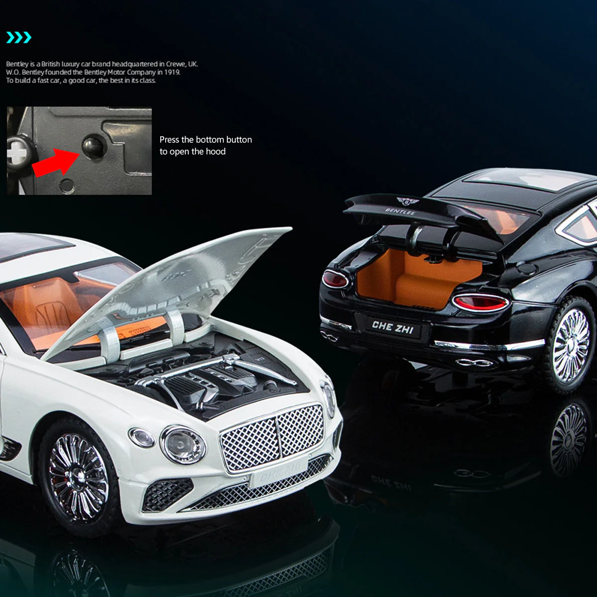 Alloy 1/24 Bentley Continental Model Car - Image 6