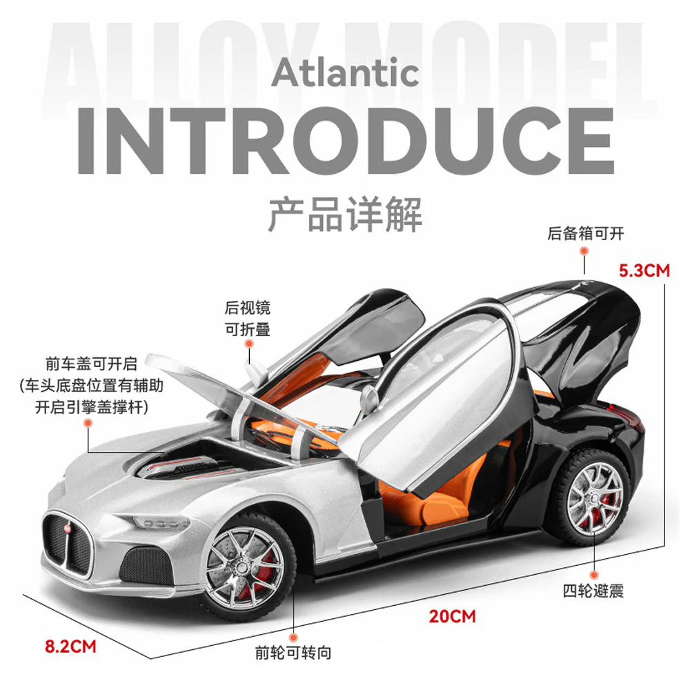 Alloy 1/24 Bugatti Atlantic Model Car - Image 4