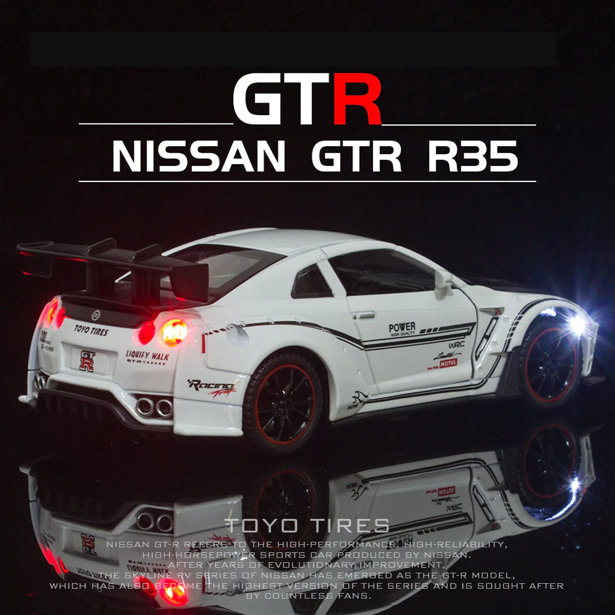 Alloy 1/32 Nissan GTR Model Car - Image 3