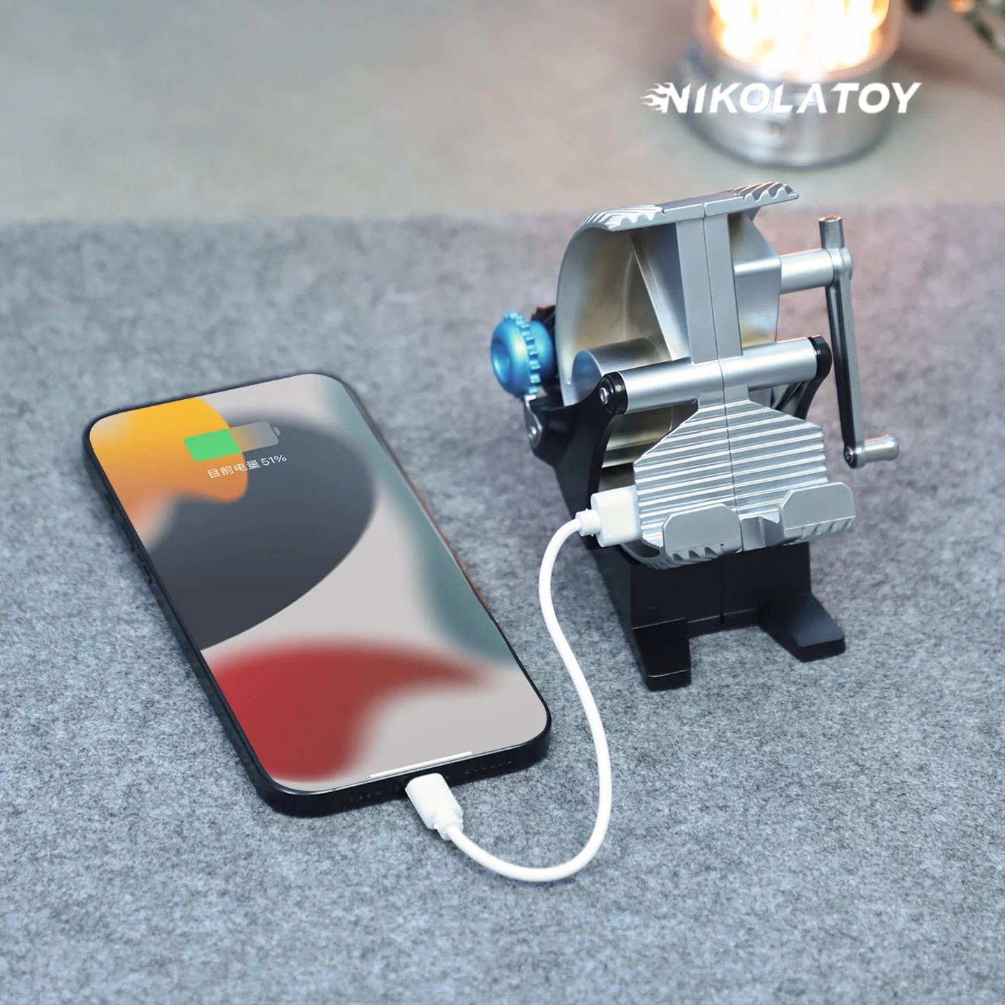 Alloy Mechanical Multifunctional Rechargeable Mobile Phone Holder - Image 4