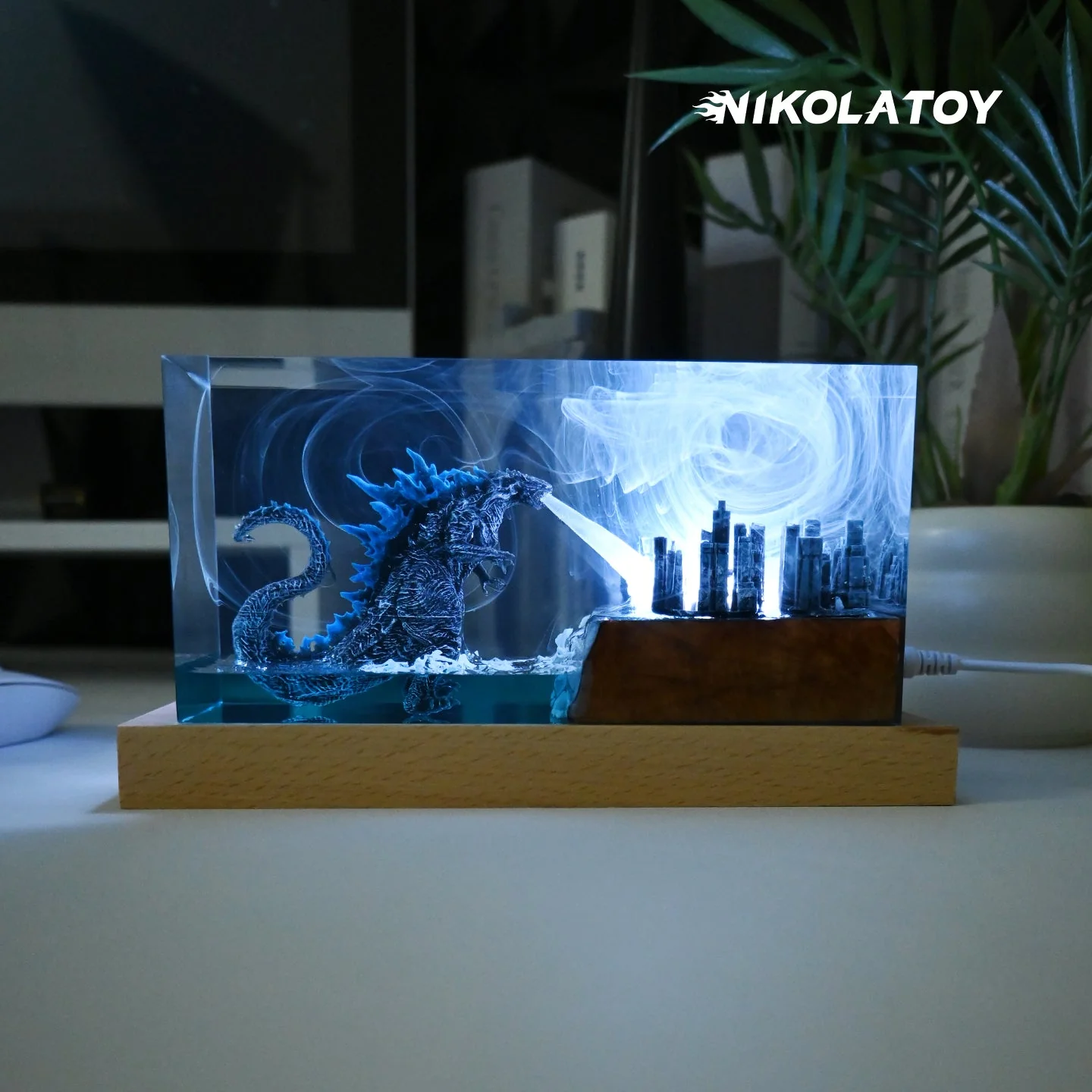 Creative Resin Night Light Desktop Ornament - Godzilla - Image 3