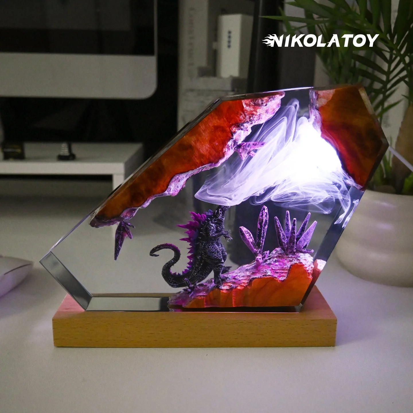 Creative Resin Night Light Desktop Ornament - Godzilla - Image 6