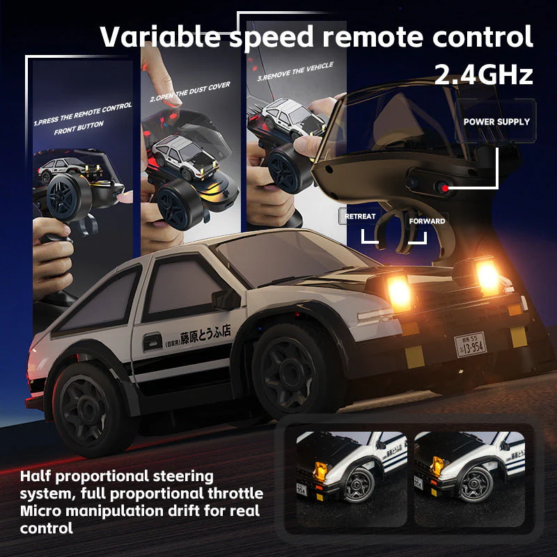 Mini AE86 Desktop Remote Control Car 1:64 Drifting Racing Car - Image 2