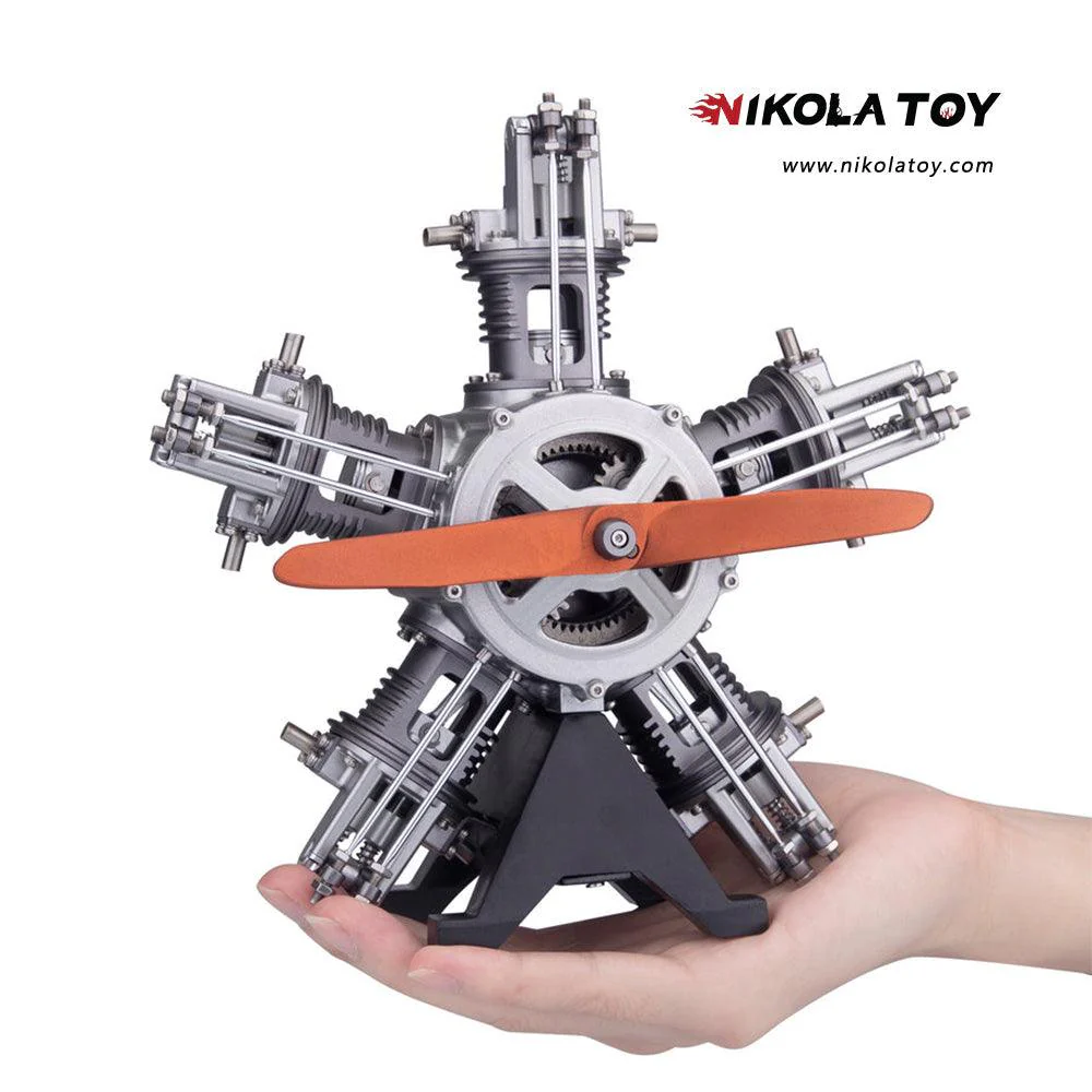 NIKOLATOY® Star shaped 5-cylinder engine model kits (250+Pcs) - Image 2