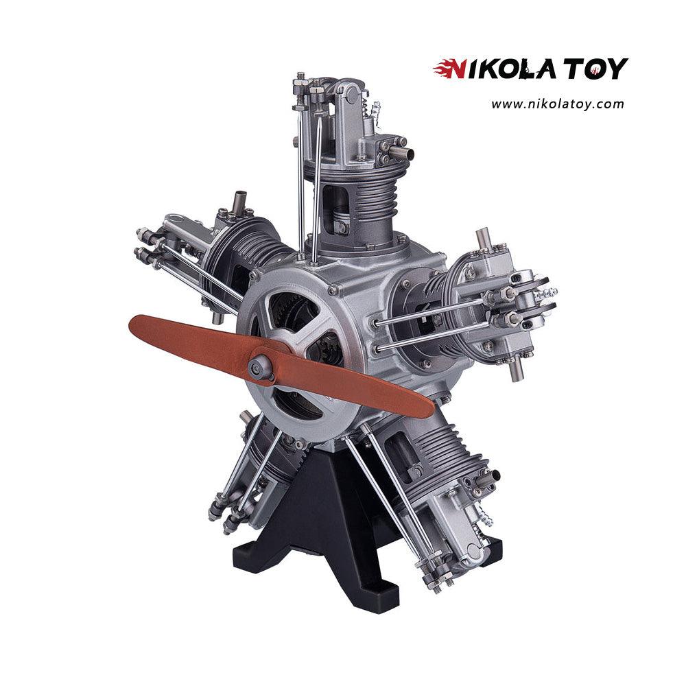 NIKOLATOY® Star shaped 5-cylinder engine model kits (250+Pcs) - Image 3