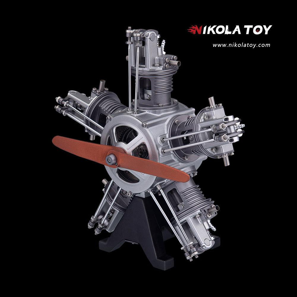 NIKOLATOY® Star shaped 5-cylinder engine model kits (250+Pcs) - Image 6