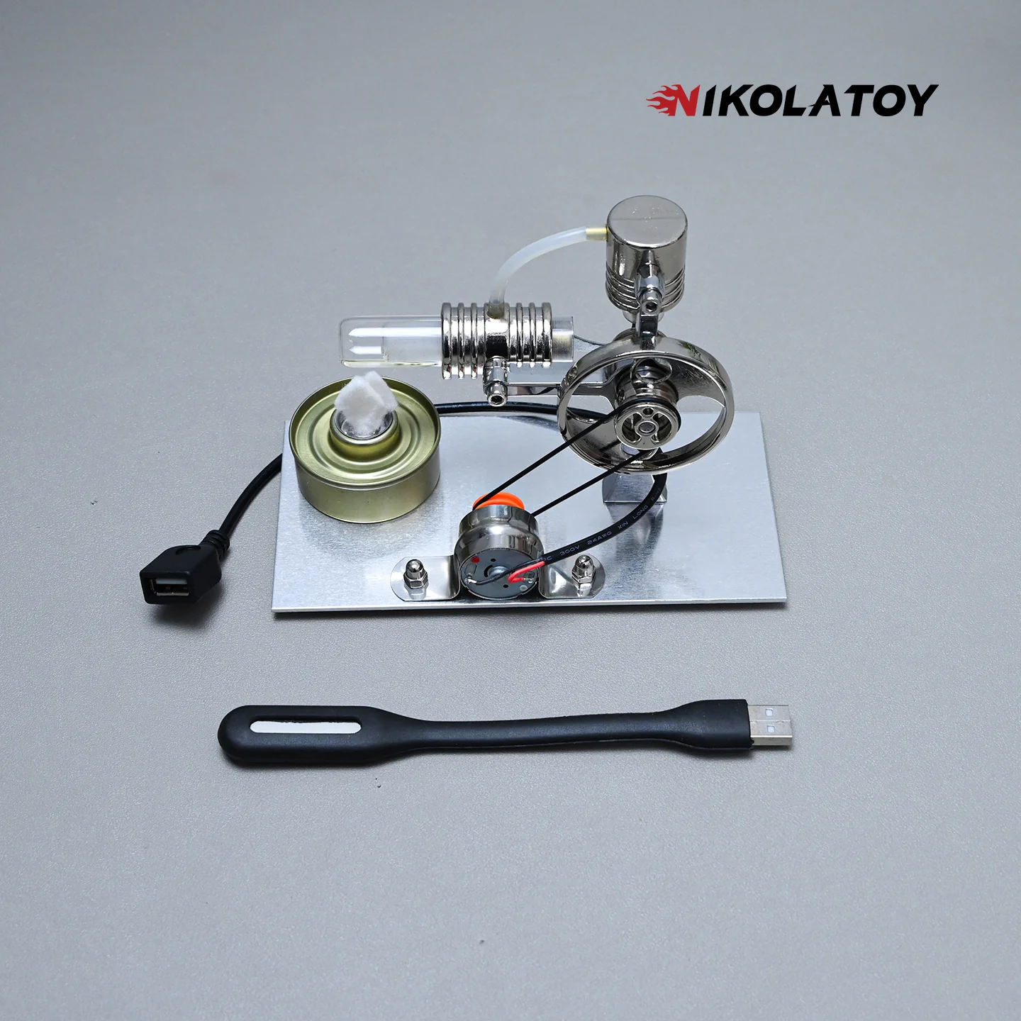 L-Type Stirling Engine Model - Power Generation+LED Light - Image 3