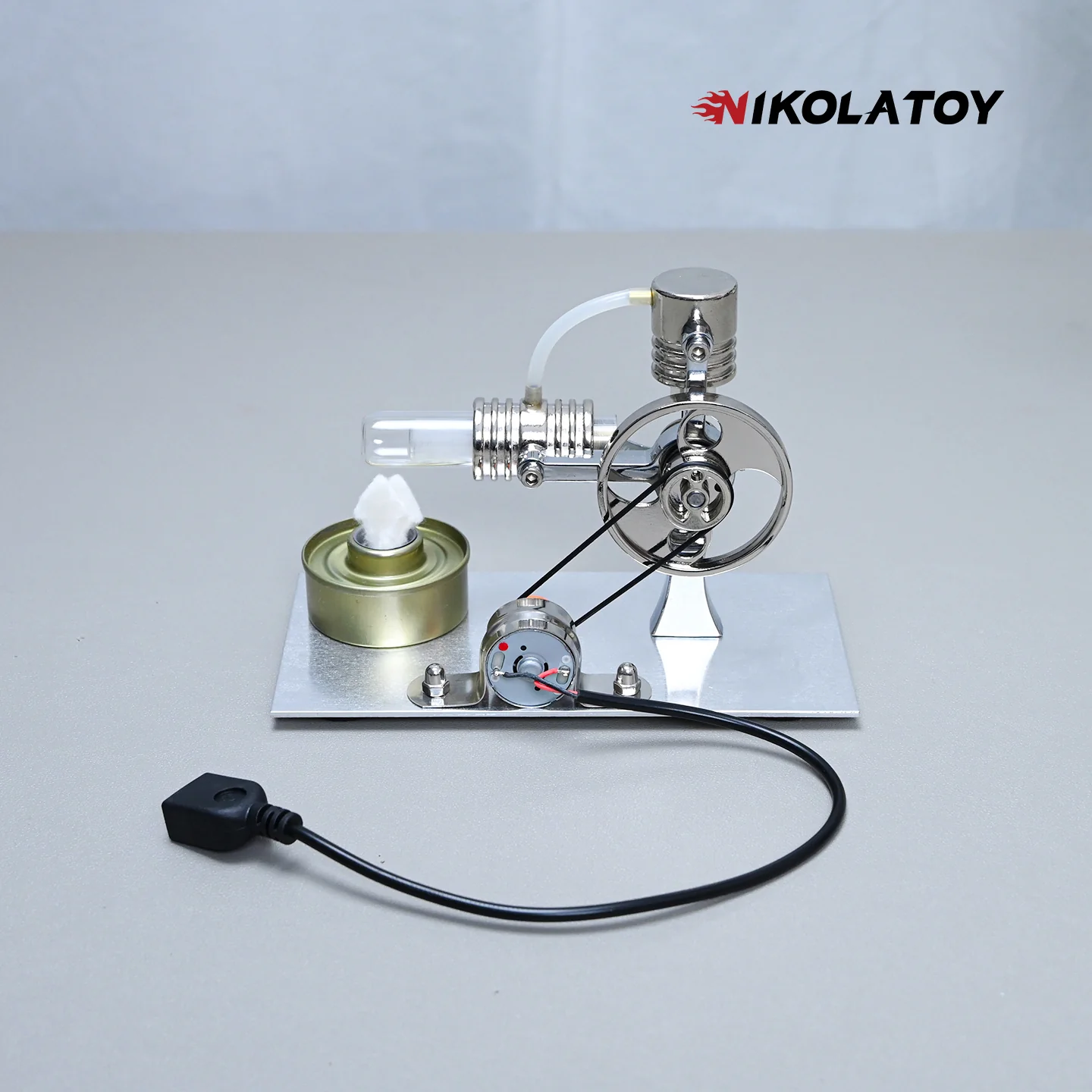 L-Type Stirling Engine Model - Power Generation+LED Light - Image 4