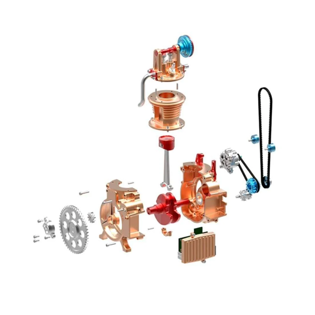 TECHING All-Metal Craftsmen Mini Single-Cylinder High Challenge Assembled Model Kits - Image 4