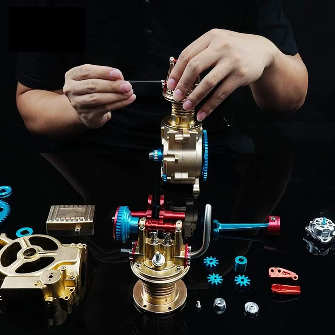 TECHING All-Metal Craftsmen Mini Single-Cylinder High Challenge Assembled Model Kits - Image 7