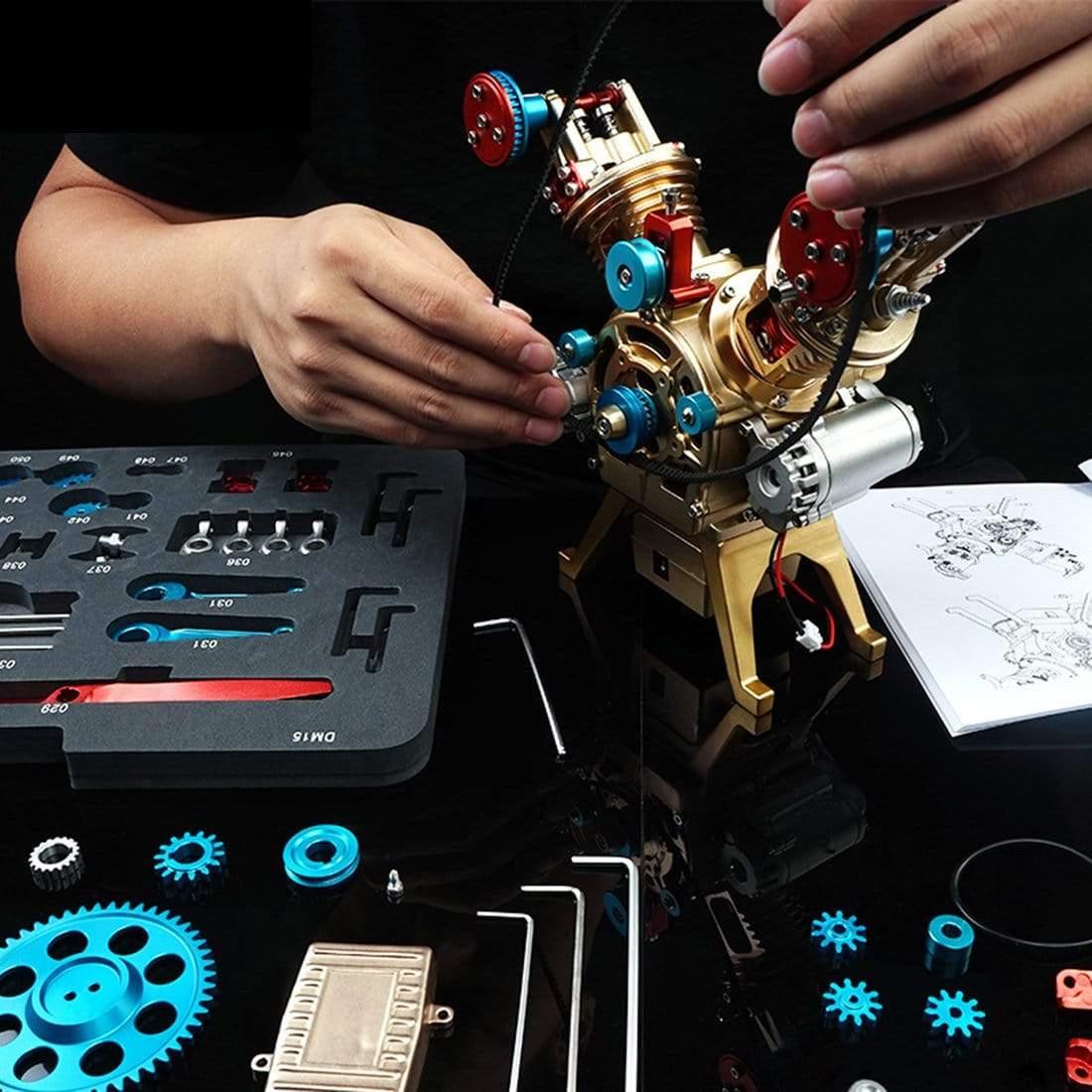 TECHING Alloy Mini Manual Assembly V2 Double- Cylinder Model Kits - Image 7