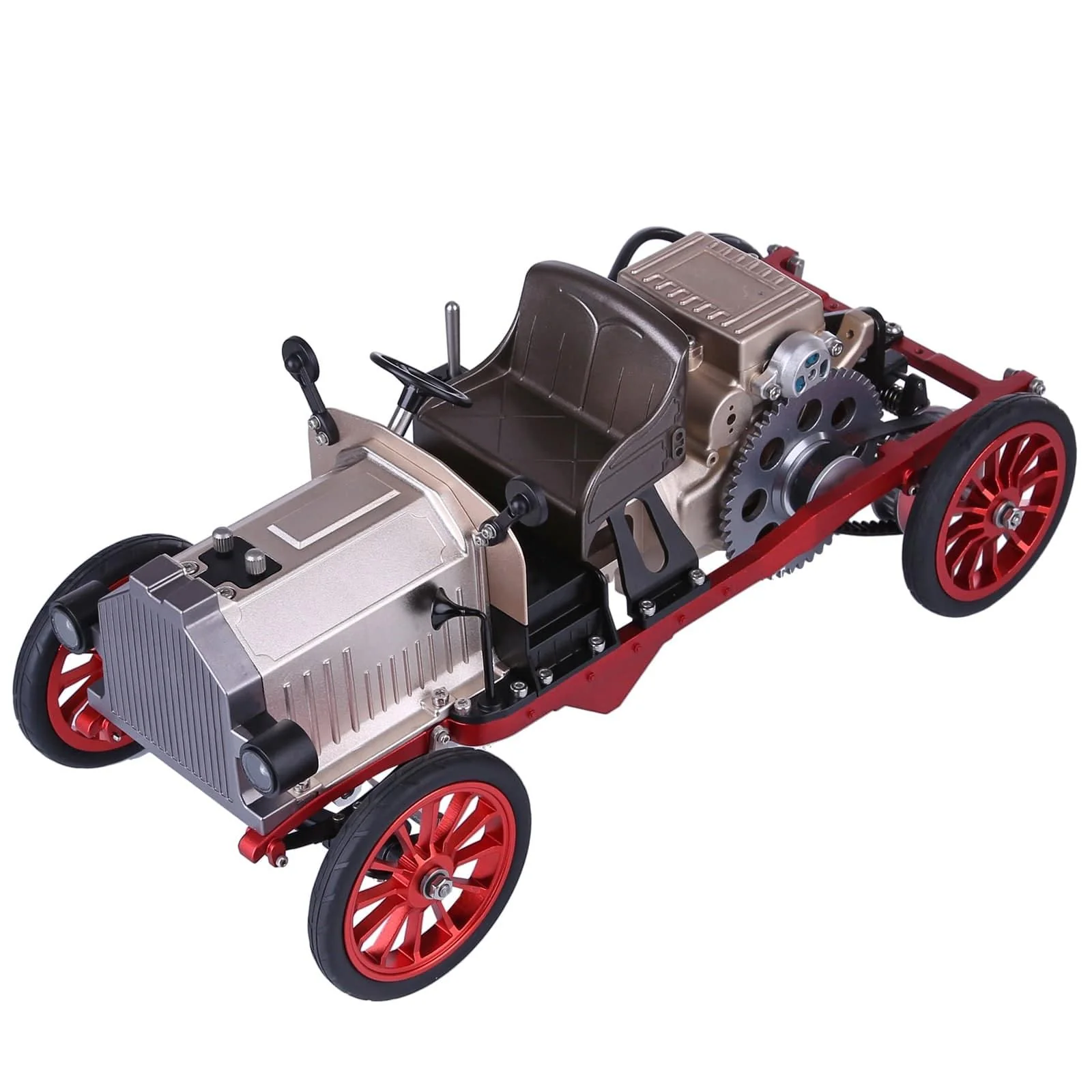 TECHING Assembly Vintage Classic Car Metal Mechanical Model Toy With Electric Engine 310+pcs - Image 8