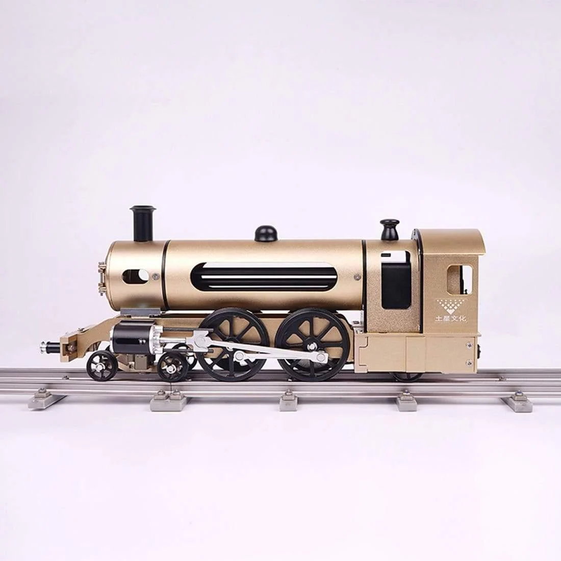 TECHING Engine Steam Train Model With Pathway Full Aluminum Alloy Model Kits - Image 5