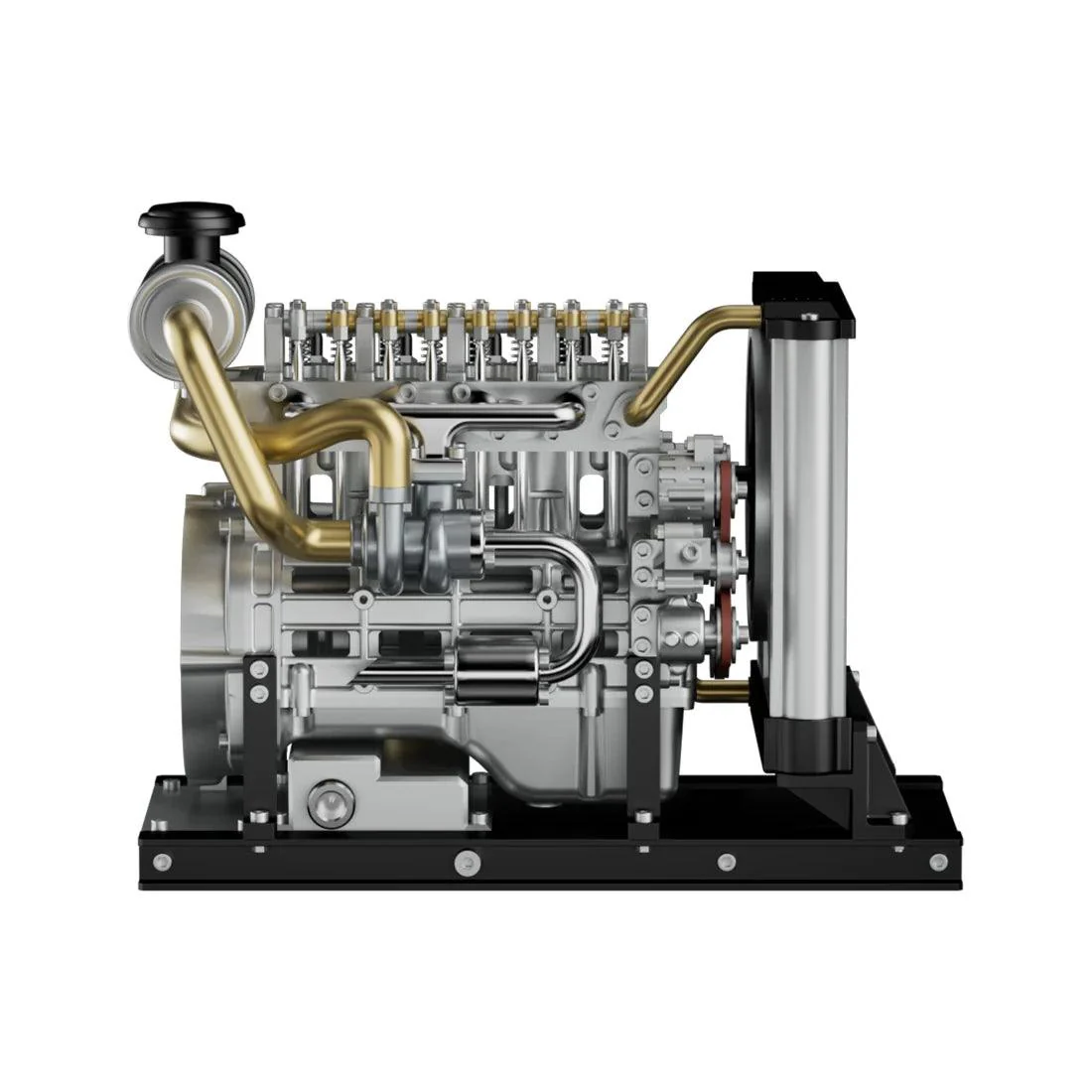TECHING Workable Mini Diesel 4-Cylinder Engine Metal Model DIY Kits - Image 5