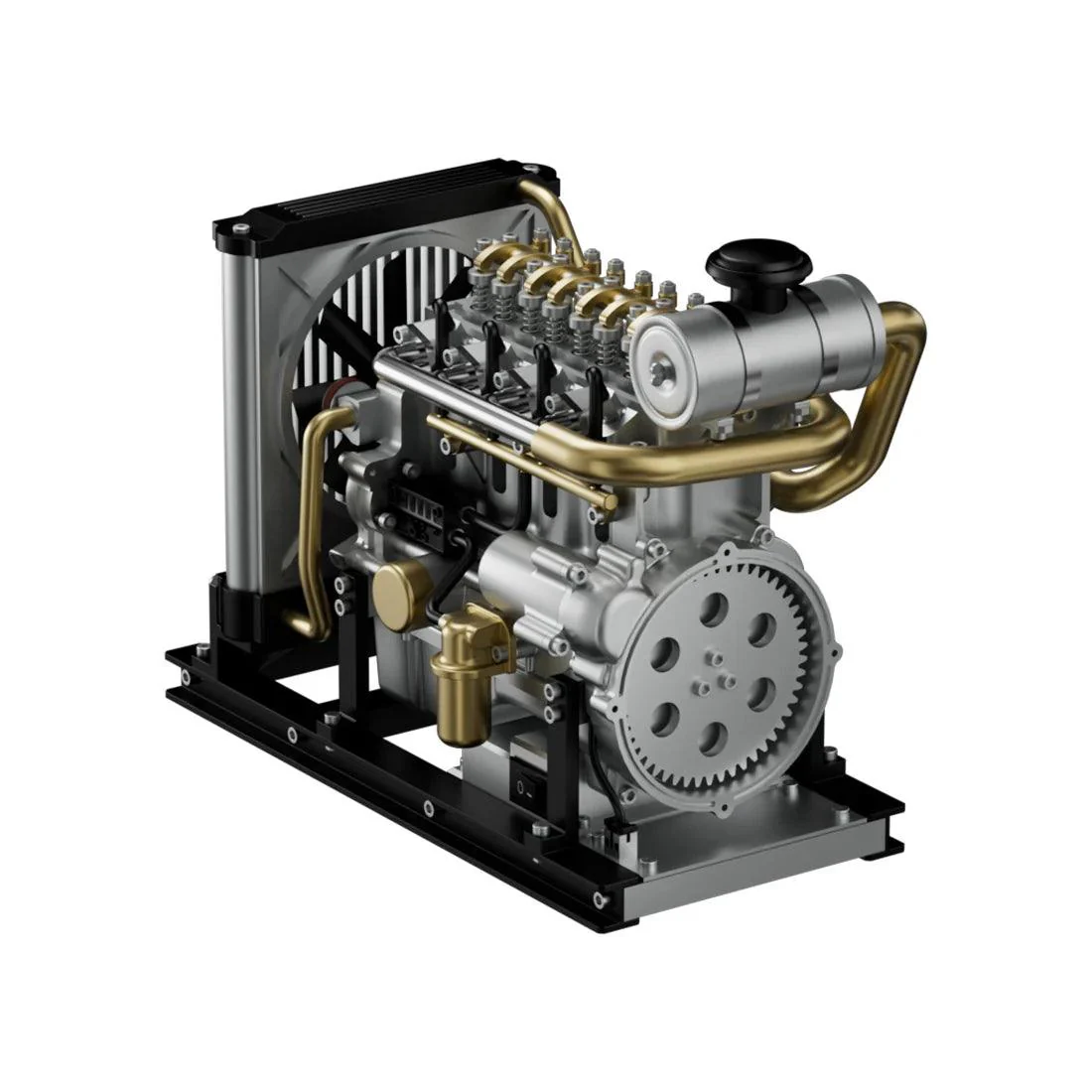TECHING Workable Mini Diesel 4-Cylinder Engine Metal Model DIY Kits - Image 6
